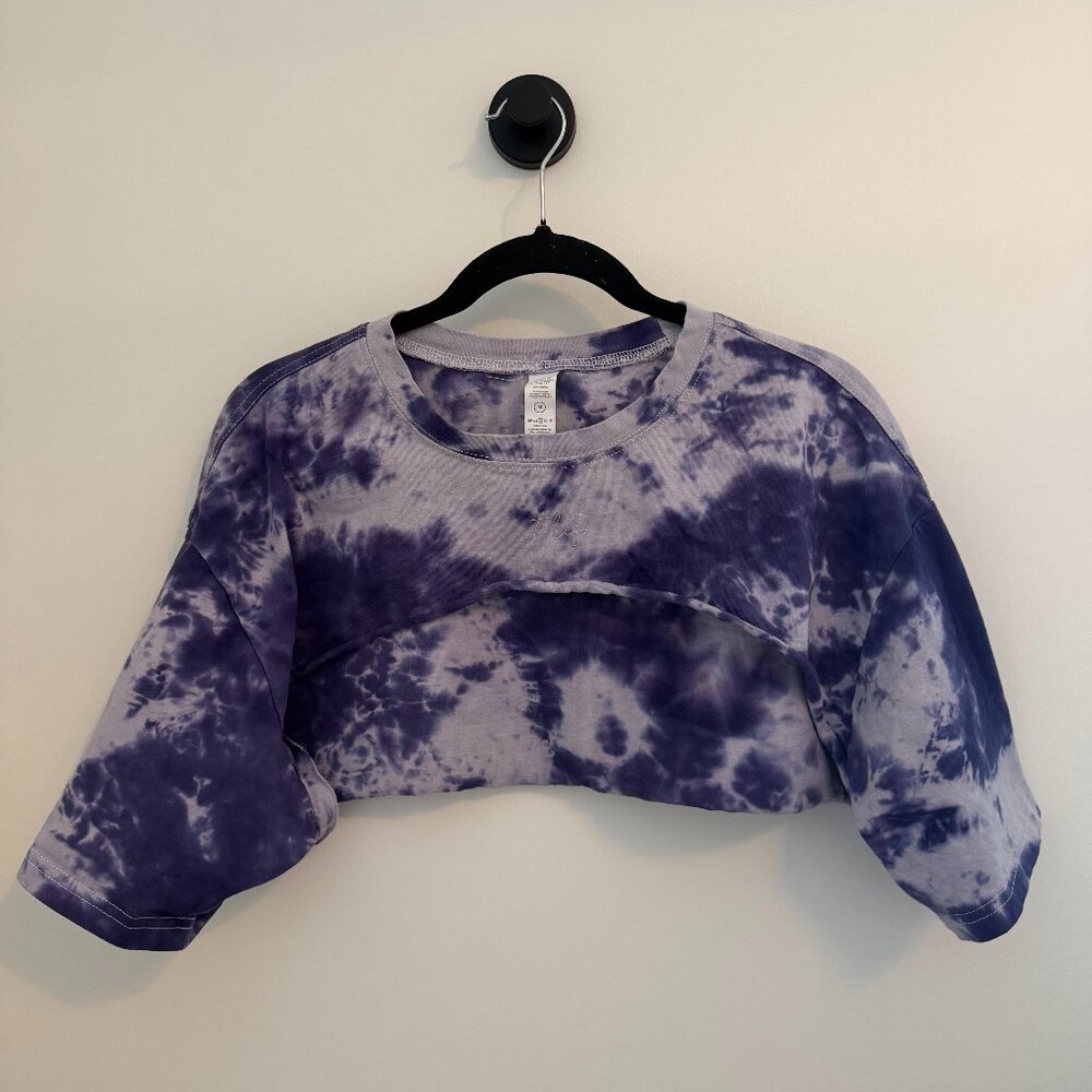 Vitality Cropped Tie Dye T-Shirt Purple Size Medium